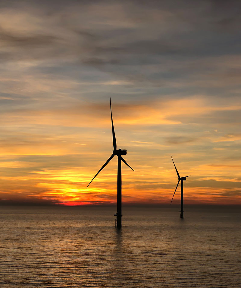 Sunset with Wind Turbines