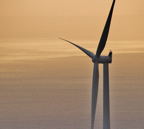 Sunset with Wind Turbine