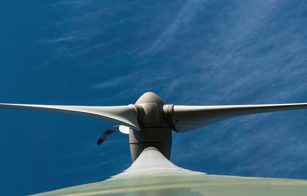 Below View of Wind Turbine